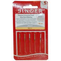 Singer 2001 Chromium Regular  Ball Point Needle - 2 Size 11, 1 size 14 - 2 size 16 5pk